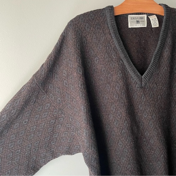 Vintage Idea Uomo Italian Wool Vneck Grandpa Dad Vneck Knit Sweater Mens Size XL - Picture 4 of 6